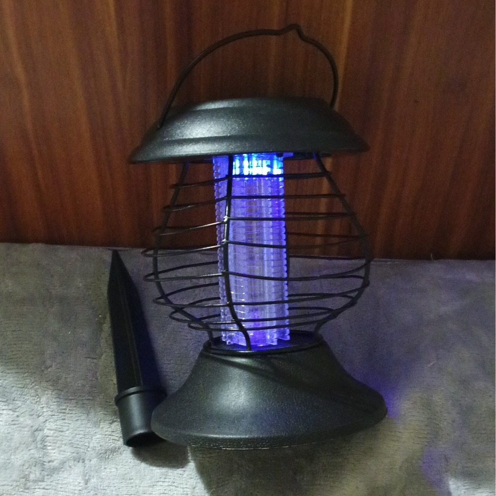 Solar Powered Bug Zapper Outdoor Lantern Mosquito Killer Stake Light 362325